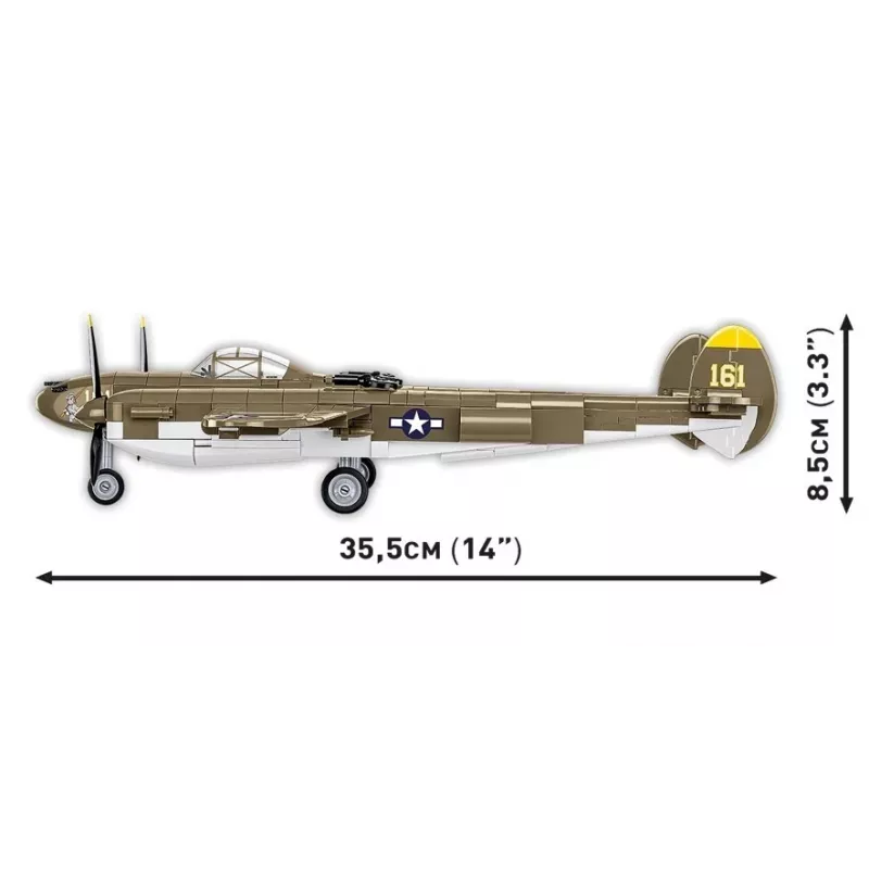 Cobi statybiniai blokeliai Lockheed P-38H Lightning rinkinys 5763 – mastelio modelio rinkinys, kolekcinis lėktuvo modelis