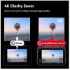 Veiksmo kamera Insta360 Ace Pro 2 – 50 MP, 8K itin didelė raiška (7680×3272), 1/1,3 colio sensorius, iki 240 kadrų/s, įmontuotas ekranas, Wi‑Fi, MicroSD, 177,7 g, Juoda