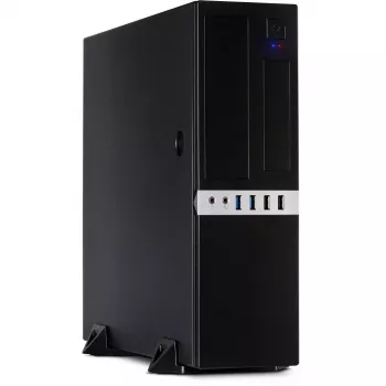 Korpusas Inter-Tech IT-503 - SFF - Mini-ATX - be maitinimo šaltinio (TFX12V) - matinė juoda - USB/Garsas (88881270)