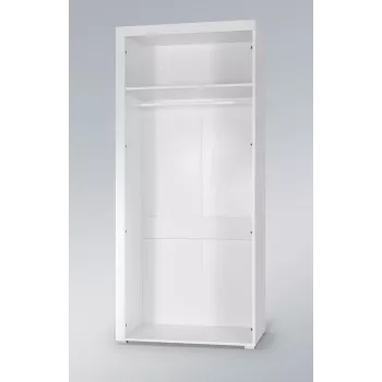 Spinta cama meble SAMBA balta/balta blizgi, 900×550×2030 mm, 1 lentyna