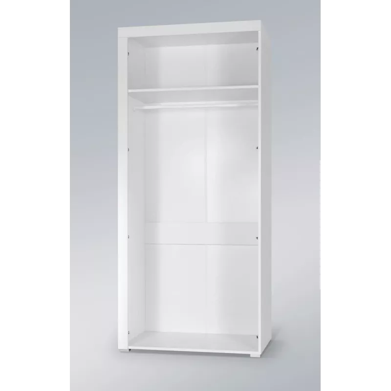 Spinta cama meble SAMBA balta/balta blizgi, 900×550×2030 mm, 1 lentyna