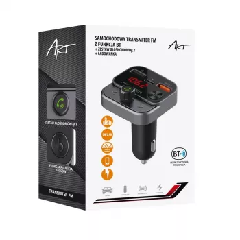 Art MP3TR FM-84B Juodas Bluetooth FM siųstuvas automobiliui