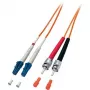 Equip LC/ST 50/125μm 10m šviesolaidinis kabelis, OM2, oranžinis