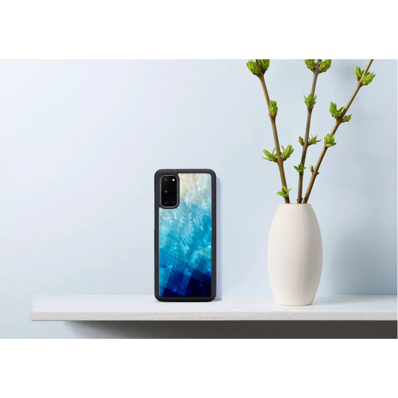 Apsauginis dėklas iKins Samsung Galaxy S20 – mėlynas ežeras su juodu apdaila