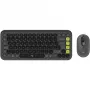 Logitech POP ICON COMBO Swiss, Grafit/Žalia, belaidis klaviatūros ir pelės rinkinys, Bluetooth, 920-013275