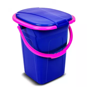 Nešiojamas stovyklavimo tualetas GreenBlue GB320BR 19L su rankena ir nuimama sėdyne – tamsiai mėlyna ir rožinė