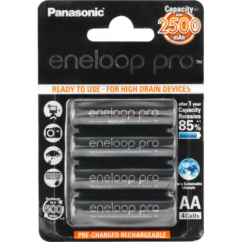 Įkraunamos AA baterijos Panasonic BK-3HCCE/4BE NiMH 1,2 V 4 vnt.