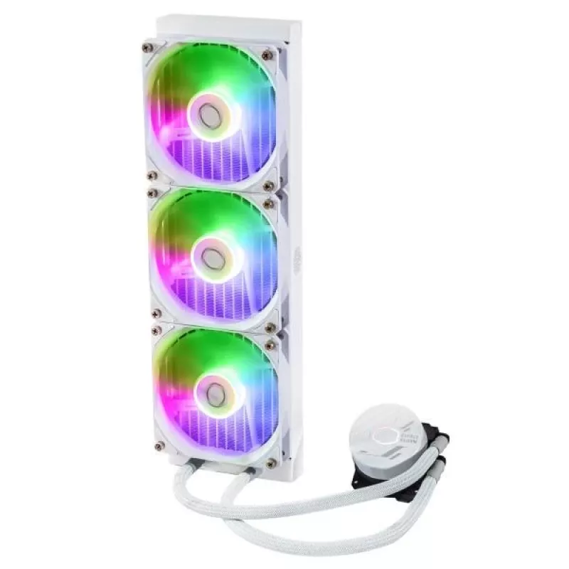 Skysčio aušinimo komplektas Cooler Master MasterLiquid 360L Core ARGB Baltas 12 cm ventiliatoriai