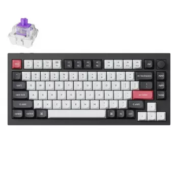 Mechaninė klaviatūra Keychron Q1 HE RGB karštojo keitimo belaidė anglies juoda