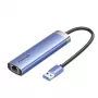 Vention TGFSB 5 viename USB 3.0 šakotuvas, 3x USB 3.0, Gigabit RJ45, USB-C, 5 Gbps, 0,15 m, mėlynas