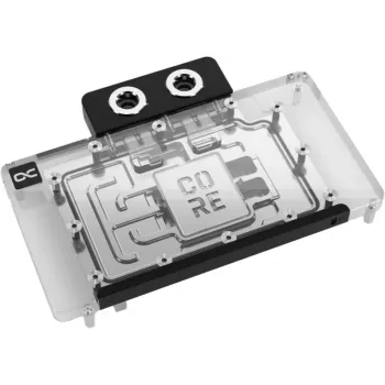 Vandens blokas vaizdo plokštei Alphacool RTX 5080 Phoenix Transparent Silver su galine plokšte