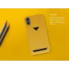 VixFox užpakalinis dėklas iPhone X/XS, garstyčių geltona, su kortelių kišene