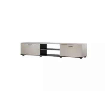 TV spintelė Cama Meble SOHO 180x43x37 cm – kašmyro spalvos viršus, juodas rėmas