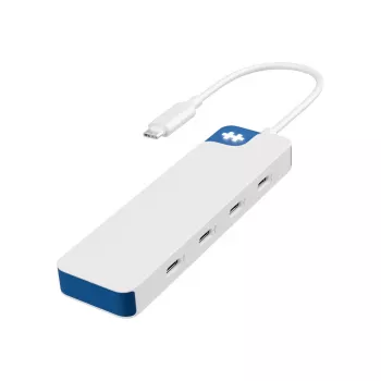 Hyper HyperDrive Flex 4 prievadų USB-C šakotuvas, Baltas/Mėlynas | HD5201BUGL