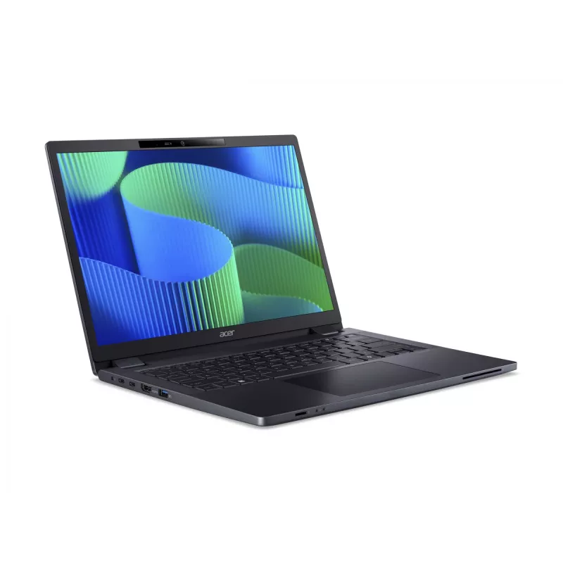 Acer TravelMate TMP414-53-G2-TCO-585Q nešiojamas kompiuteris, 14 colių, WUXGA, Intel Core 5 120U, 16 GB DDR5, 256 GB SSD, Intel Iris Xe, mėlynas