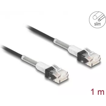 DeLOCK RJ45 Cat.6A UTP plonas tinklo kabelis 1 m juodas