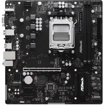 Motininė plokštė ASRock A620AM-HVS Micro ATX — AMD A620A mikroschemų rinkinys, lizdas AM5, DDR5, 2 DIMM, iki 128 GB, HDMI 2.1, M.2 2280
