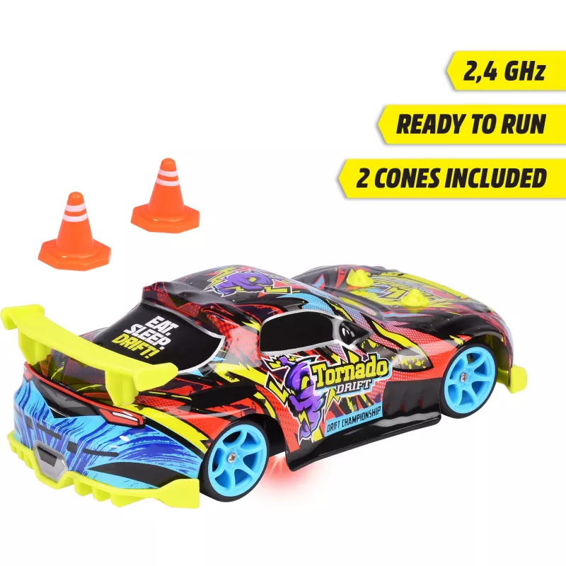 Radijo bangomis valdomas automobilis Dickie Tornado Drift RTR 2,4 GHz – paruoštas driftui