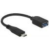 USB adapteris DeLOCK USB 3.1 Gen 2 Type-C / Type-A 0,1 m juodas