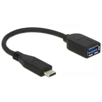 USB adapteris DeLOCK USB 3.1 Gen 2 Type-C / Type-A 0,1 m juodas