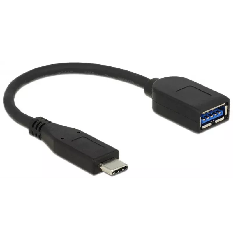 USB adapteris DeLOCK USB 3.1 Gen 2 Type-C / Type-A 0,1 m juodas