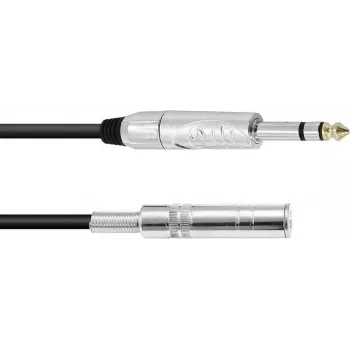 Prailginimo kabelis Omnitronic 6,3 mm stereo jack, 3 m, juodas
