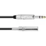 Prailginimo kabelis Omnitronic 6,3 mm stereo jack, 3 m, juodas