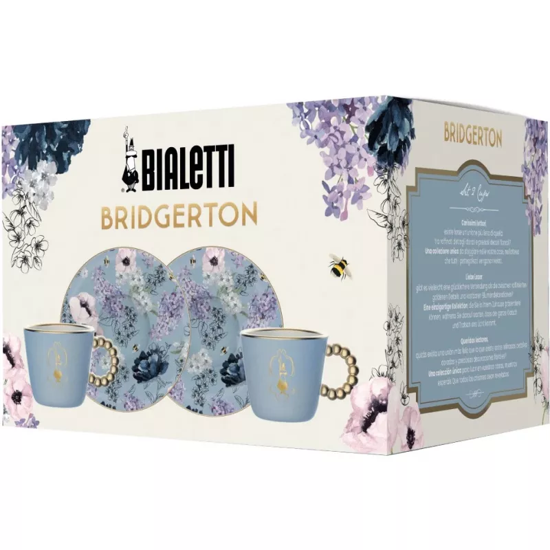 Bialetti Bridgerton espreso puodeliai 2 vnt. x 80 ml mėlyni