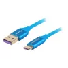 USB 2.0 kabelis LANBERG CA-USBO-21CU-0010-BL — USB A į USB C, 1 m, mėlynas