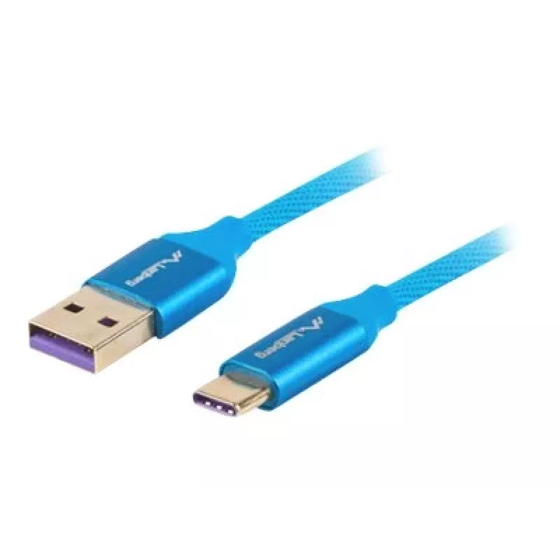 USB 2.0 kabelis LANBERG CA-USBO-21CU-0010-BL — USB A į USB C, 1 m, mėlynas