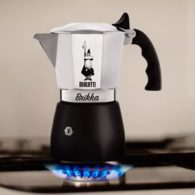 Bialetti Brikka Moka kavos virimo puodas 0.1 L juodas, nerūdijantis plienas