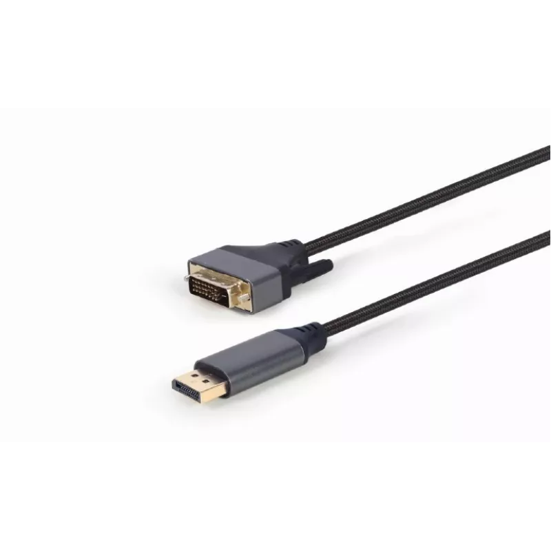 Vaizdo kabelio adapteris Gembird CC-DPM-DVIM-4K-6 – DisplayPort į DVI, 1,8 m, 4K, juodas