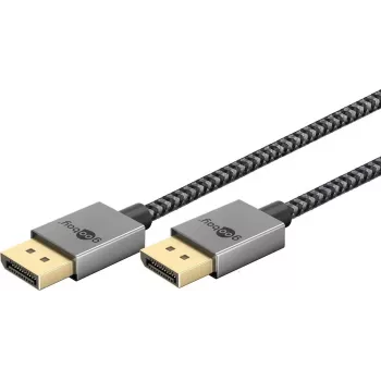 DisplayPort 2.0/2.1 laidas, plonas (sidabrinis/juodas, 1 m)