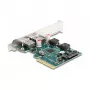 DeLOCK PCI Express x4 kortelė 2 išoriniams USB 10 Gbps Type-A lizdams, Low Profile
