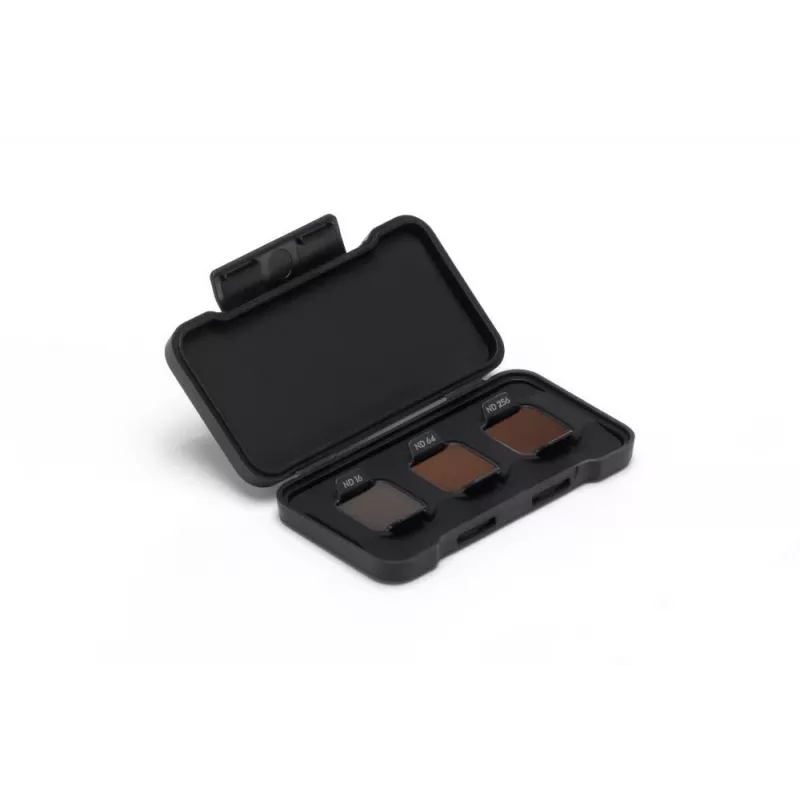 Neutralaus tankio filtrų rinkinys DJI Flip ND16 / ND64 / ND256 — trijų dalių komplektas suderinamiems DJI dronams