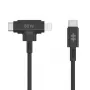 HYPER HyperJuice USB kabelis USB 2.0 1,5 m USB-C / USB-C ir Lightning juodas