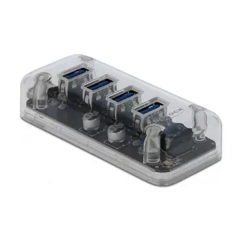USB 3.2 šakotuvas (hub) DeLOCK 64087 permatomas