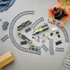 LEGO City 60337 Express keleivinis traukinys su nuotolinio valdymo pultu, žaislas vaikams, berniukams ir mergaitėms, su veikiančiais priekiniais žibintais, 2 vagonais ir 24 bėgių dalimis