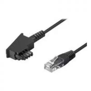 Wentronic Goobay TAE-F jungiamasis kabelis DSL / VDSL, juodas, 6 m – TAE-F kištukas į RJ45 kištuką (8P2C) (51234)