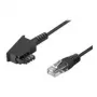 Wentronic Goobay TAE-F jungiamasis kabelis DSL / VDSL, juodas, 6 m – TAE-F kištukas į RJ45 kištuką (8P2C) (51234)