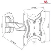 Sieninis TV laikiklis MACLEAN MC-741, 33–106,7 cm (13–42 col.), VESA 75x75–200x200, maks. 25 kg, juodas