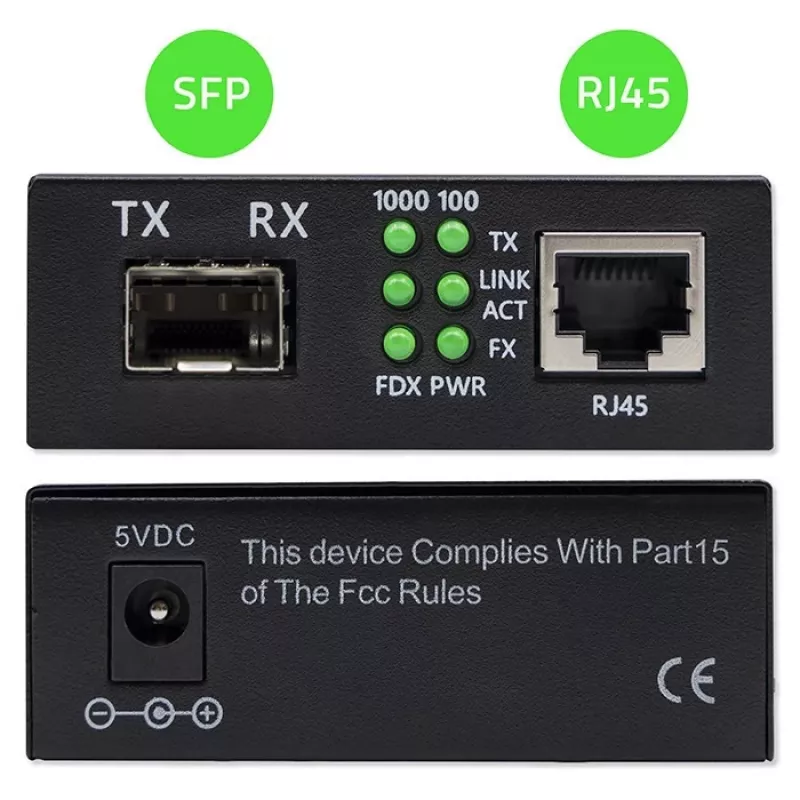 QOLTEC Media Converter SWITCH Ethernet 1x RJ45 1x SFP