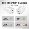 Sieninis USB-C įkroviklis YENKEE G35D 2x18W Power Delivery 3.0 3A