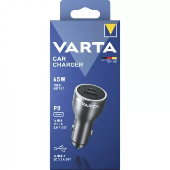 Automobilinis įkroviklis Varta 57933101111, 45W, 1× USB-A, 1× USB-C