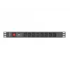 Lanberg PDU-08I-0200-C20-BK maitinimo skirstytuvas (PDU) 1U juodas, 8 AC išėjimai