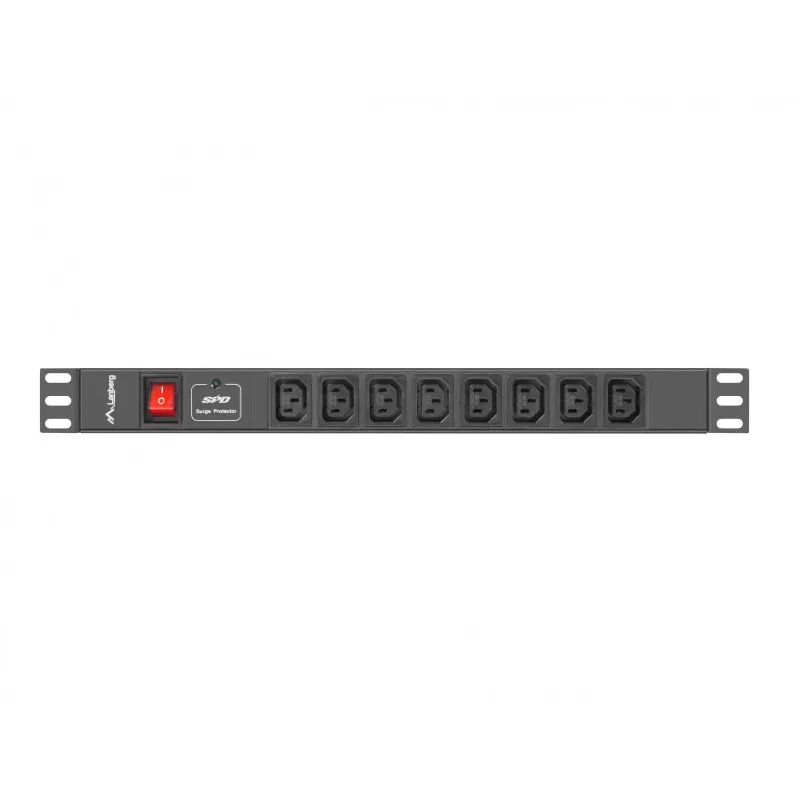 Lanberg PDU-08I-0200-C20-BK maitinimo skirstytuvas (PDU) 1U juodas, 8 AC išėjimai