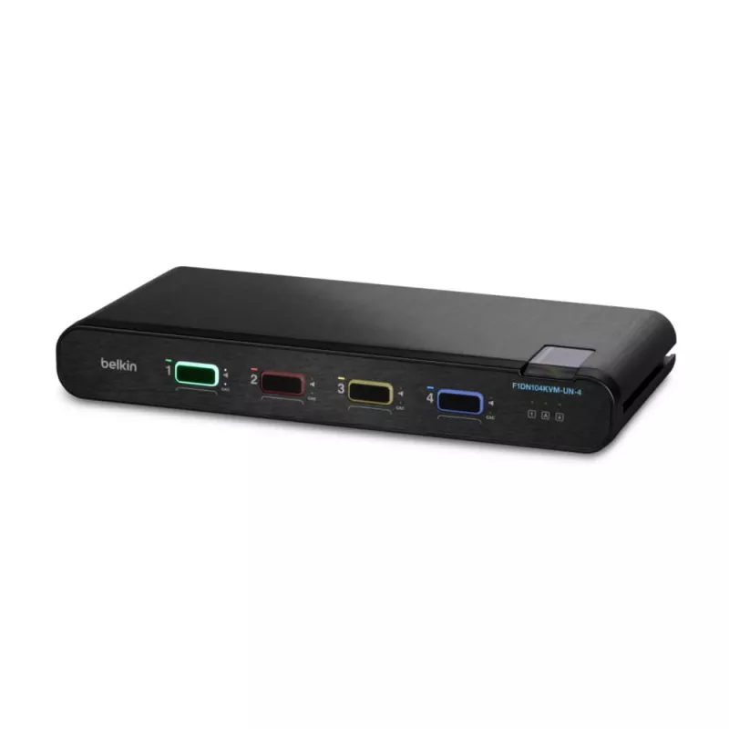 Belkin 4 prievadų vieno monitoraus DP/HDMI vaizdo saugus KVM jungiklis PP4.0 (F1DN104KVM-UN-4)