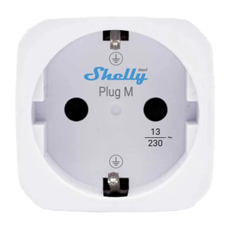 Shelly Plug PM Gen3 Matter 13A išmanusis kištukas, baltas