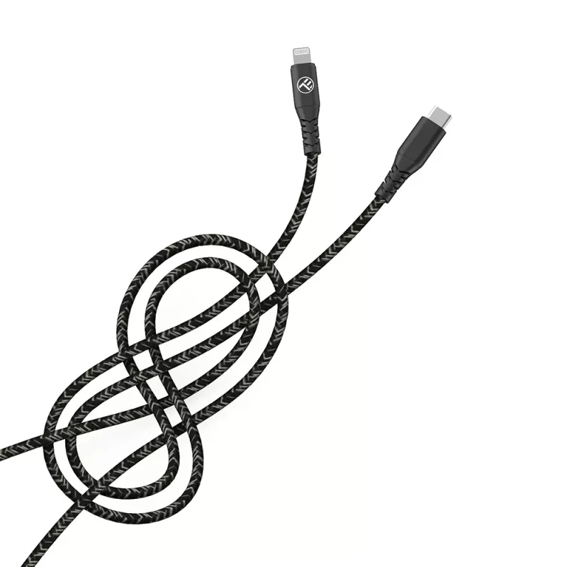 Duomenų kabelis Tellur Type-C į Lightning 3A PD60W 1m – juodas