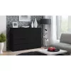 Komoda top e shop M8 140 CZERŃ — 8 stalčių, medžio drožlių plokštė, 1380×400×970 mm, juoda